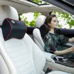 Car Neck Pillow 3D Memory Foam Cushion Washable Head Support Leather Car Seat Pillows Back Cushion for Office Chair - Black - Image 2
