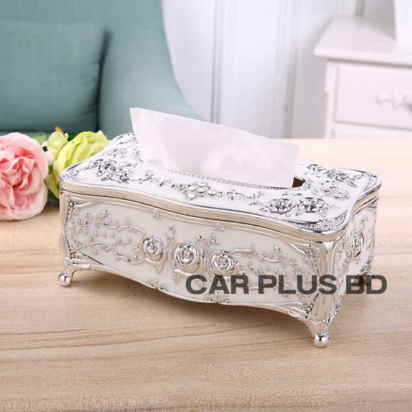 Universal Luxury European Style Acrylic Tissue Box – White (premium quality) - Image 1