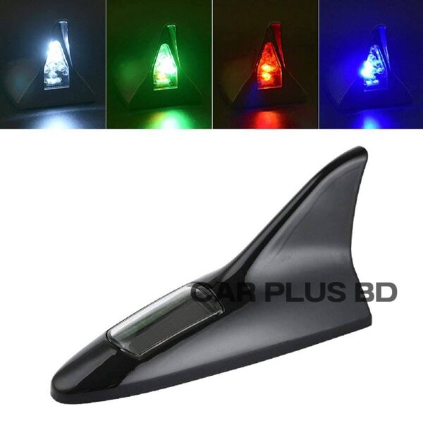 Car Solar Shark Fin Antenna Fin Roof Antenna Flash Warning Tail Light Solar Power Antenne Voiture Antena Coche Citaaz Universal 8 LED - Image 4