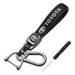 Toyota Artificial Leather Key Ring Durable Keychain for Car Enthusiasts 1 ps