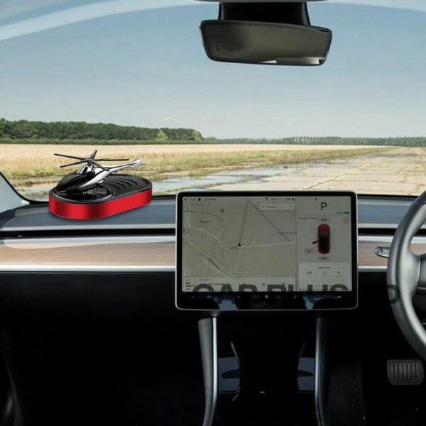Solar Energy Rotating Aromatherapy Solar Energy Rotating Helicopter Design Aromatherapy Diffuser Car Air Freshener - Image 2