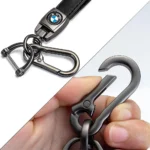 BMW Car Key Ring – Premium Artificial Leather Keychain with BMW Logo 1ps - Image 2