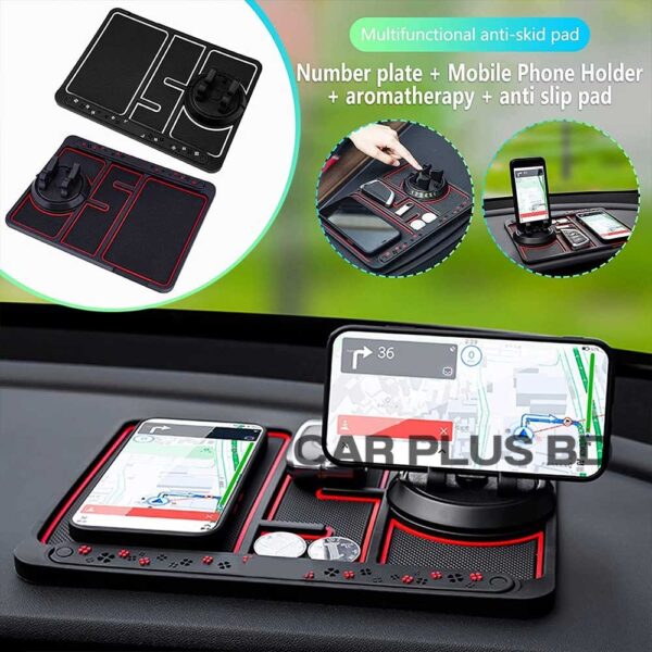 Non-Slip Phone Pad for 4-in-1 Car Multifunctional Mobile Holder, Parking number Perfume and mobile mat - Image 1