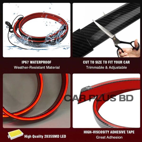Car Universal Rear Wing Spoiler Light Flexible - Image 4