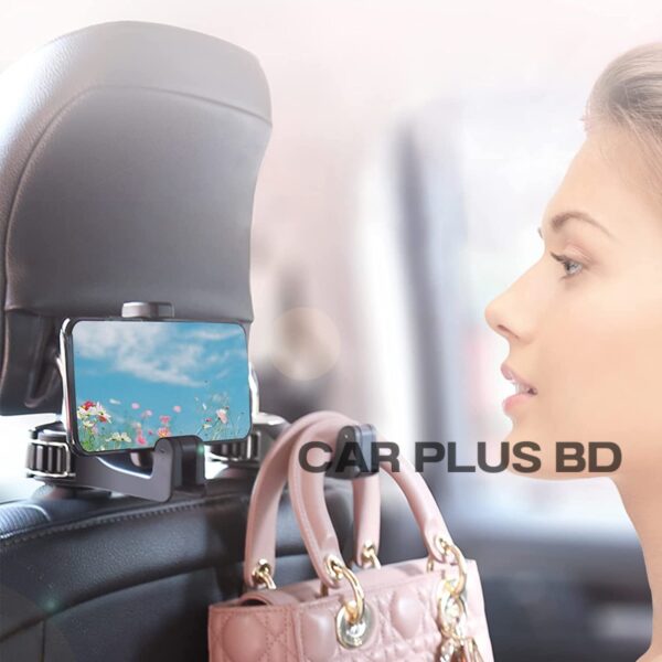 2 in 1 Car Headrest Hook with Phone Holder, Car back Seat Hooks for Purses and Bags, Universal 360° Rotation 1ps - Image 2