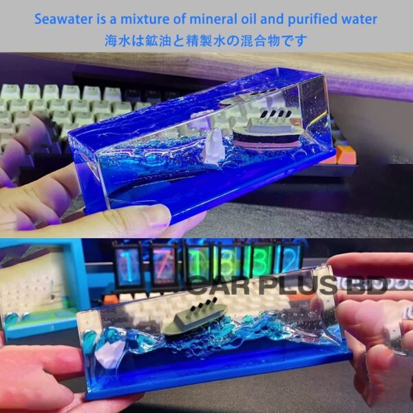Cruise Ship Fluid Drift Bottle Boat Floating Car showpiece - Image 2