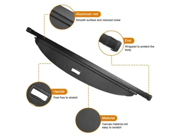 Nissan X-Trail XTrail 2014-2017 Rear Cargo Cover privacy Trunk Screen Security Shield shade - Image 3