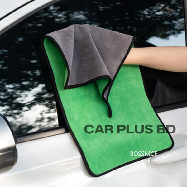 2 in 1 Car Washing Cloth 60*40 cm 500 gsm medium Size Micro Fiber Towel Double Layer - Image 3