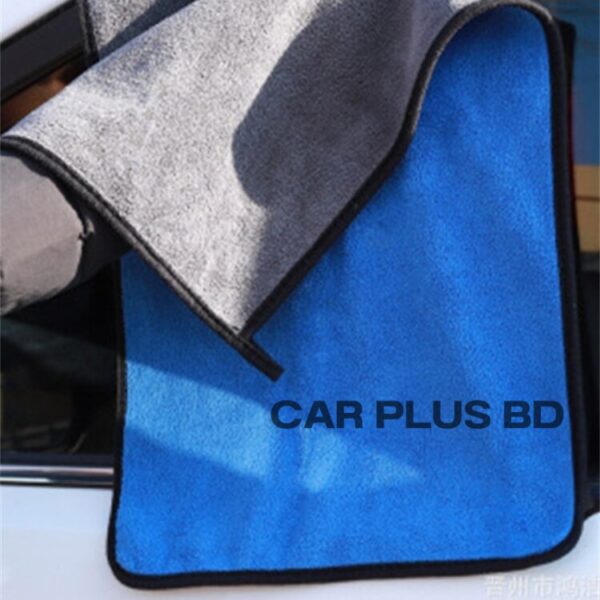 2 in 1 Car Washing Cloth 60*40 cm 500 gsm medium Size Micro Fiber Towel Double Layer - Image 2