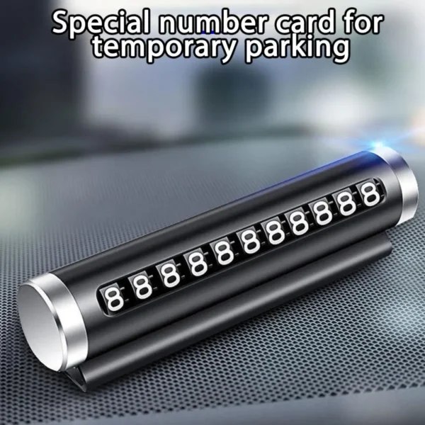 Digital Metal Car Parking Number Card – Roller Type Number Hidden - Image 1
