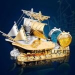 Car Golden Boat Air Freshener Dashboard watch & Showpiece - Image 2