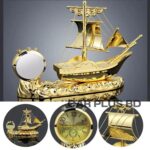 Car Golden Boat Air Freshener Dashboard watch & Showpiece - Image 4