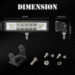6 Inch Car LED Light Bar, 120W Spotlight, 6000K Daylight White, Off Road Fog Light for Truck Car Motorcycle Boat, 2 Pack - Image 2
