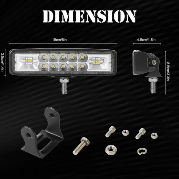 6 Inch Car LED Light Bar, 120W Spotlight, 6000K Daylight White, Off Road Fog Light for Truck Car Motorcycle Boat, 2 Pack - Image 2