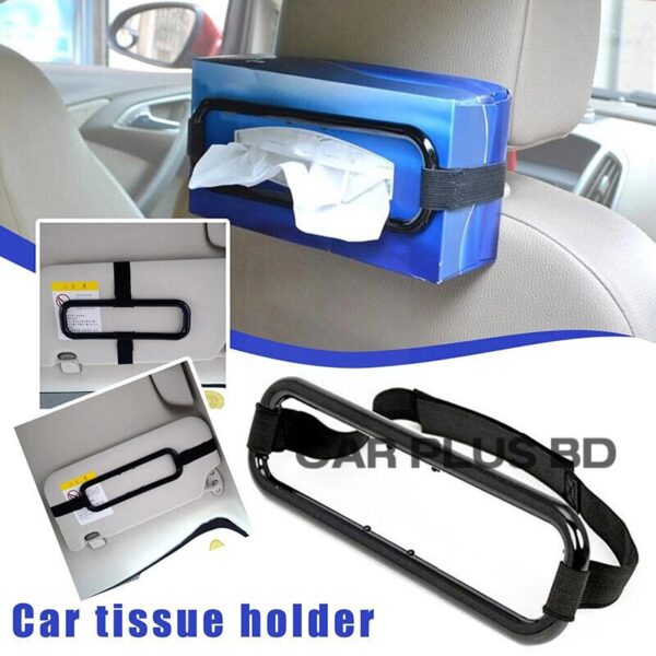 Car Sun Visor Seat Back Plastic Tissue Box Holder Paper Napkin Bracket - Image 1