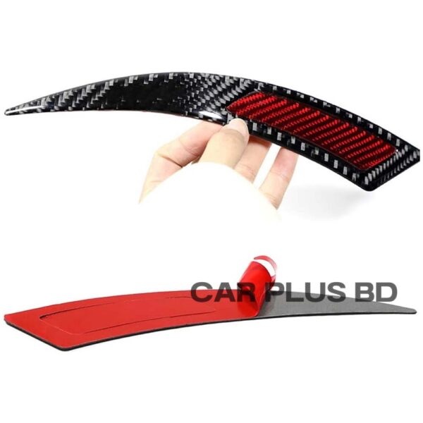 Carbon fiber Reflective Wheel Eyebrows Carbon Fiber Pattern Car Wheel Edge Protectors TRD Trim Protector Reflective Stickers, 2PCS Red - Image 4