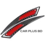 Carbon fiber Reflective Wheel Eyebrows Carbon Fiber Pattern Car Wheel Edge Protectors TRD Trim Protector Reflective Stickers, 2PCS Red