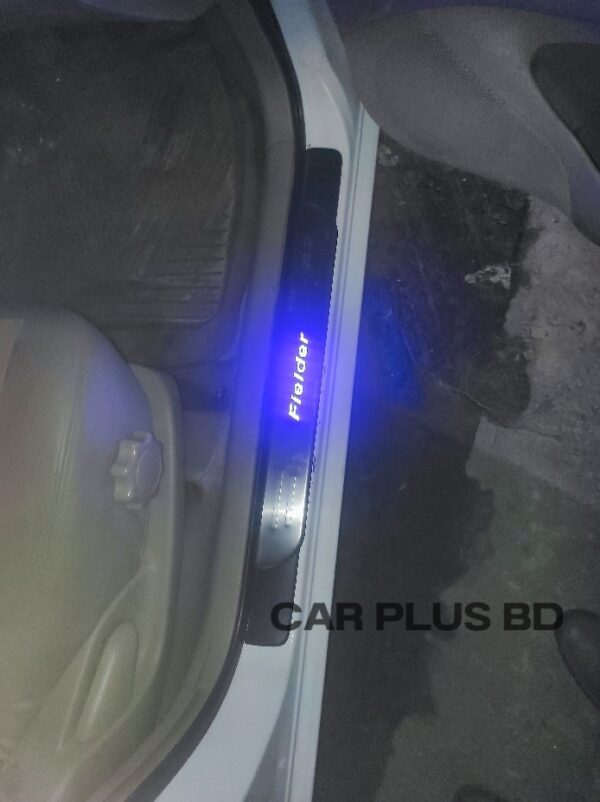 High quality stainless steel LED light toyota Fielder door sill Plate Welcome Pedal 4pcs- Blue (Fielder- 2012/2013/2014/2015/2016/ 2017/2018) - Image 2