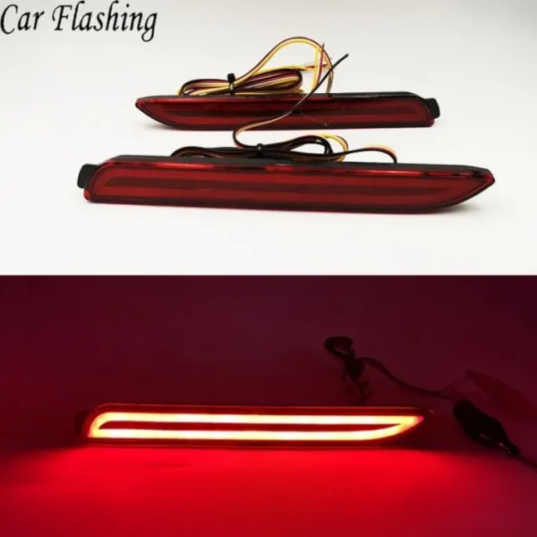1 Pair Car LED Rear Bumper Reflector Brake Lights Red Lamp - Image 2