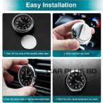 Car Clock, Analog Luminous Quartz Watch (Black) Steel, Easy to Read Digital Display, 3 Installation Methods, Ideal Dashboard Accessory for Safer Driving - Image 4