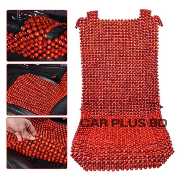 Summer Natural Wood Beaded Seat Cover Massaging Cool Cushion Red Brown and wood colour colour For Car Van Truck Bus Office Home wood colour - Image 3