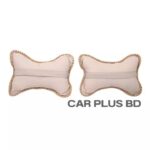 Car Neck Pillow Light Golden and off White 2 pc - Image 2