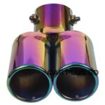 1pcs 63mm Car Auto Stainless Steel Rear Dual Exhaust Pipe Tail Tip Muffler Throat