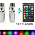 2PCS LED RGB T10 6SMD Remote Control Color LED Bulb Parking Light Car Light Car Decoration Lights Car Accessories