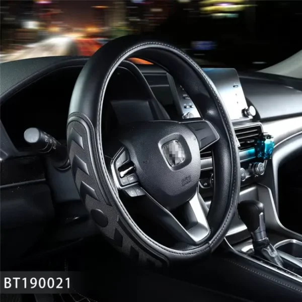 4bc9f84ecc270980f10ed4a2c2283dae.jpg_750x750.jpg_ Sport Leather Car Steering Wheel Covers Case Auto Interior Accessories For Toyota Corolla Peugeot 206 Land Cruiser 100 Mercedes black colour - Image 1