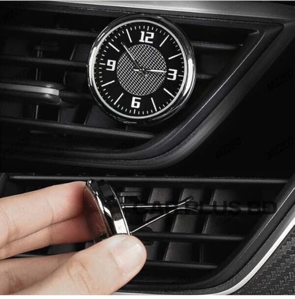 Car Clock, Analog Luminous Quartz Watch (Black) Steel, Easy to Read Digital Display, 3 Installation Methods, Ideal Dashboard Accessory for Safer Driving - Image 2