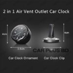 Car Clock, Analog Luminous Quartz Watch (Black) Steel, Easy to Read Digital Display, 3 Installation Methods, Ideal Dashboard Accessory for Safer Driving - Image 3