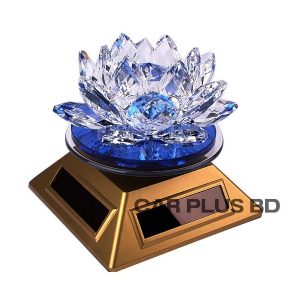 Feng Shui Crystal Lotus Flower Solar Energy Decoration Blue Green Purple Yellow - Image 2