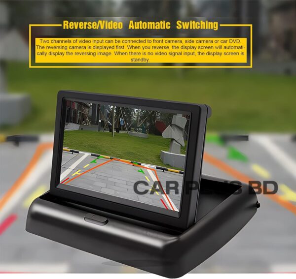 Backup Camera Monitor, Foldable 4.3 Inch LCD TFT High Definition Screen for Rear View Camera - Image 6