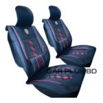 Summer 2 pc Car Front Seat Cover Cushion Breathable Pu Leather Seat Protector With Waist Support Pad Car Interior Accessories - Image 2