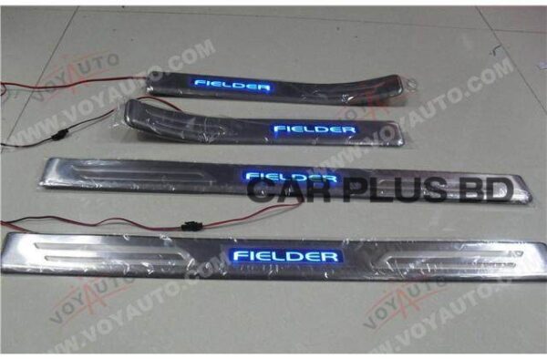 High quality stainless steel LED light toyota Fielder door sill Plate Welcome Pedal 4pcs- Blue (Fielder- 2012/2013/2014/2015/2016/ 2017/2018) - Image 1