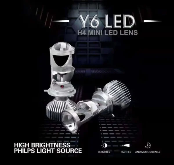 2pcs 60W mini H4 LED projector lens auto lamp 6000k white color easy installation h4 direct replacement car headlight Modify - Image 3
