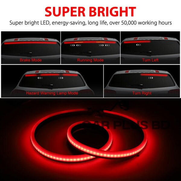 SL Car High Mounted Brake Light Strip Rear Glass Led Decorative Lamp Streamer Warning Lights Driving Turn - Image 5
