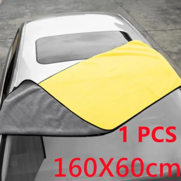 Large Microfiber Towel Car Auto Made in china Brnad new Size:60*160 CM Color:Gray, Yellow, GreenCleaning Drying Cloth Hemming Car Care Cloth Detailing For Door Window - Image 2