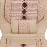 Summer 2 pc Car Front Seat Cover Cushion Breathable Pu Leather Seat Protector With Waist Support Pad Car Interior Accessories - Image 2