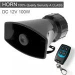 4 Tones Siren Horn Remote Control Kit Black Electronic Car Alarm 12V DC