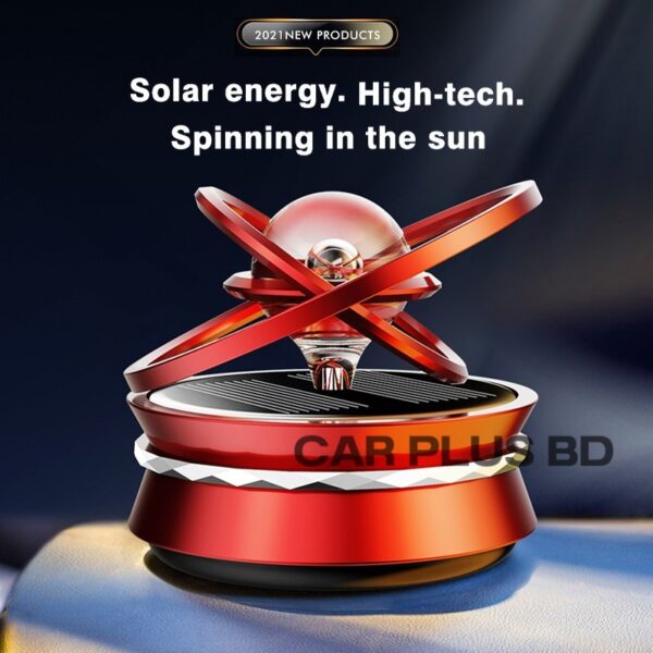 Car-specific Car Interior Aromatherapy Pure Aluminum Alloy Solar Rotating Suspension Planet Car Perfume Holder - Image 4