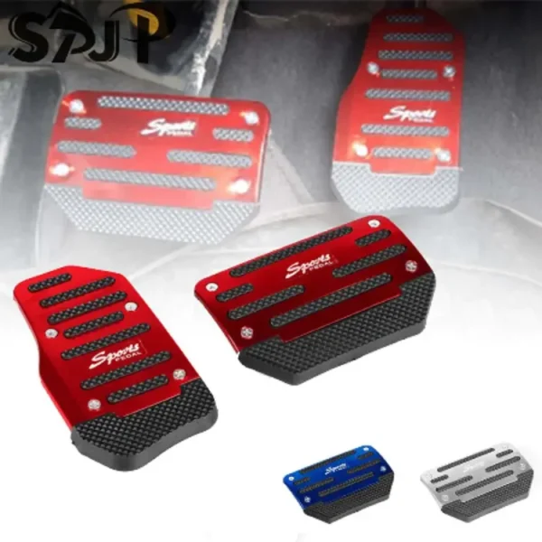 Universal Car Interior Parts Aluminum Automatic Gear Brake Accelerator Non-Slip Foot Pedal Pad Cover 2Pcs - Image 2
