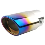 Car Exhaust Silencer Tip Chrome Half Burnt Blue 1.5 to 2.25 inch Exhaust Pipe - Image 3