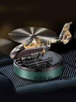 Army Style Solar Powered Car Perfume Aromatherapy Helicopter Air Freshener Diffuser Perfume Auto Rotation Fan | For Car Dashboard with liquid Perfume
