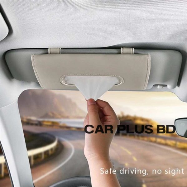 Car Tissue Holder,Best quality /imported PU Leather Tissue Box for car sun visor - Image 4