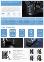Go-Des Outdoor Power Bank 7500mah sans fil Intelligent numérique gonfleur d'air de pneu de voiture détection automatique de la pression de l'air en temps réel - Image 2
