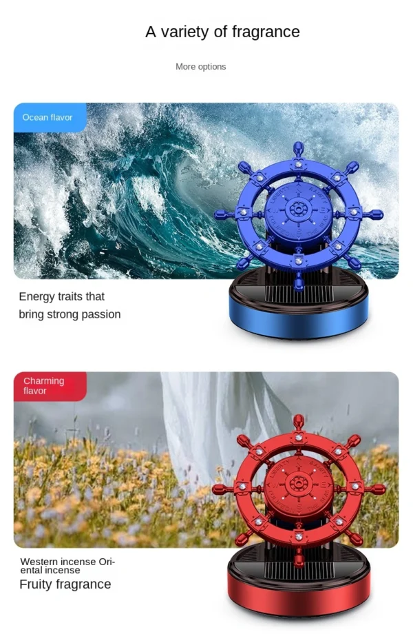 Solar Energy Creative Helmsman in The Center Console of Car Perfume Accessories - Image 3