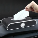 Car Clock Tissue Box Cover Tissue Box holder With Parking Card PU Leather