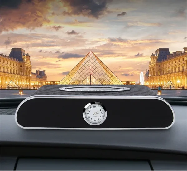 Car Clock Tissue Box Cover Tissue Box holder With Parking Card PU Leather - Image 5
