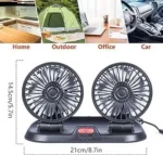 12V/24V automobile Cooling Fan 360° Adjustable Dual Head Cooling Air Fan - Image 2